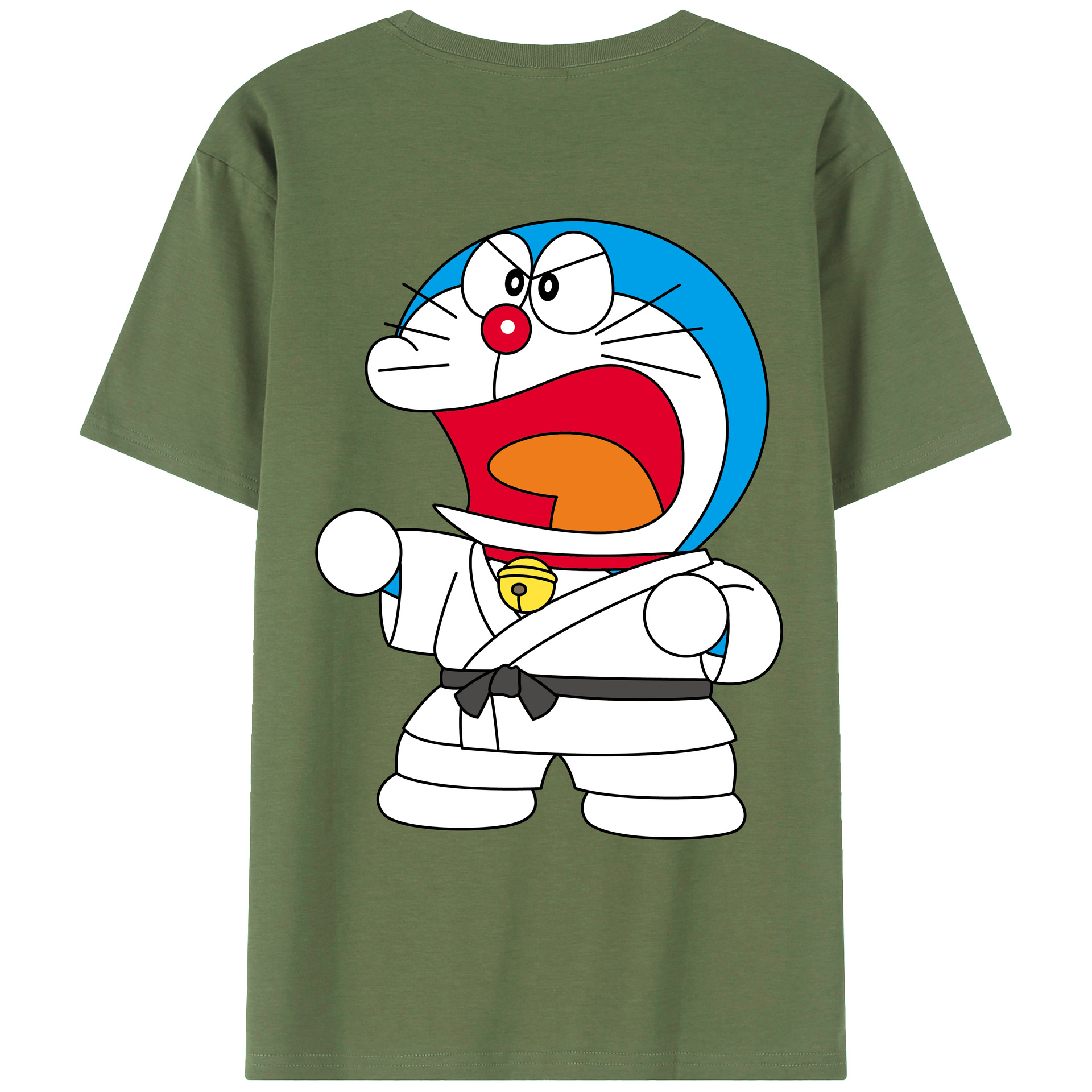 （画像用） ドラえもん Doraemon 綿100％ メンズ半袖Tシャツ（バックプリント） 通気性
